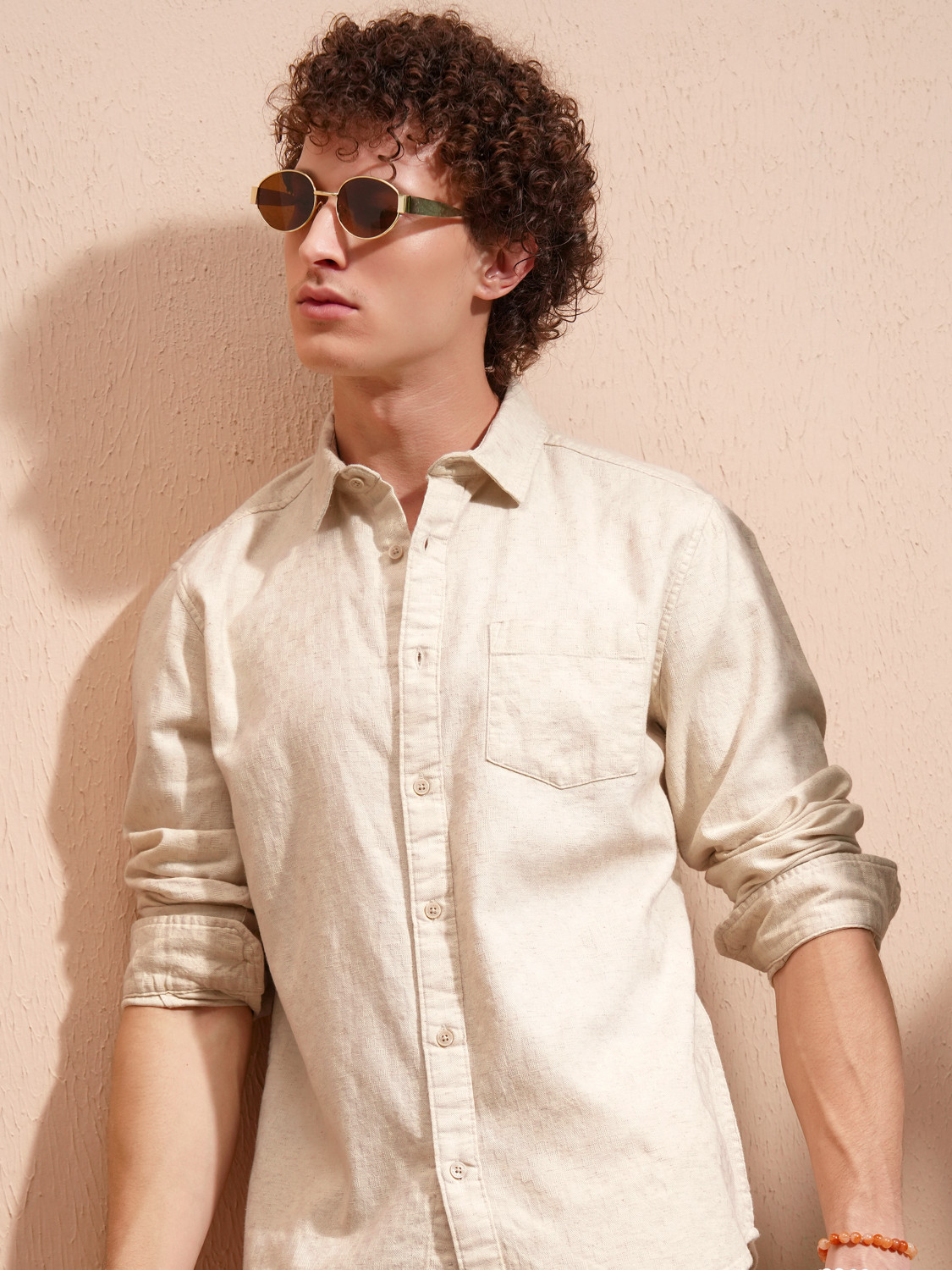 Image of HIGHLANDER Men Solid Casual Red Shirt