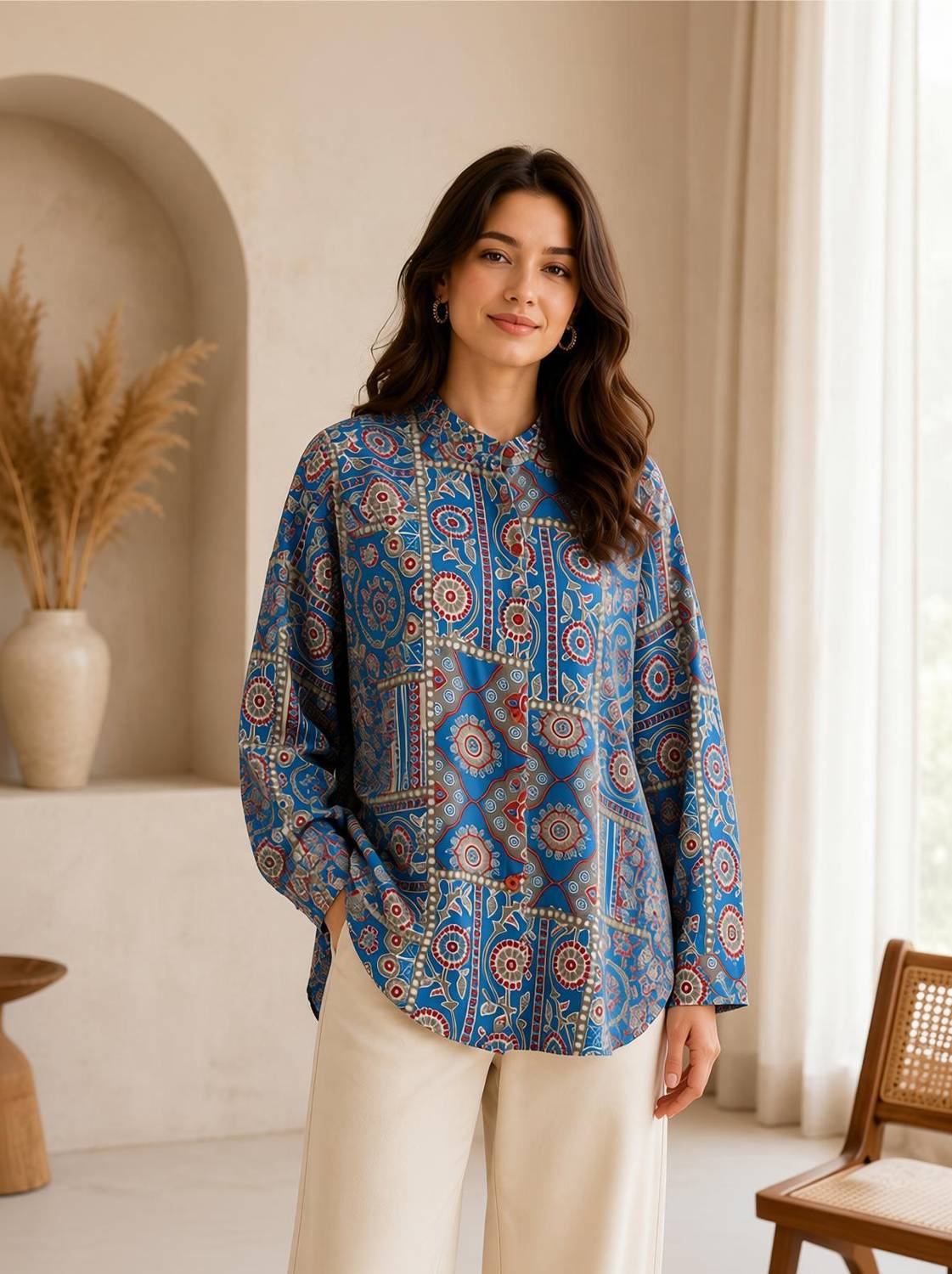 Aakarshak Women Printed Casual Multicolor Shirt