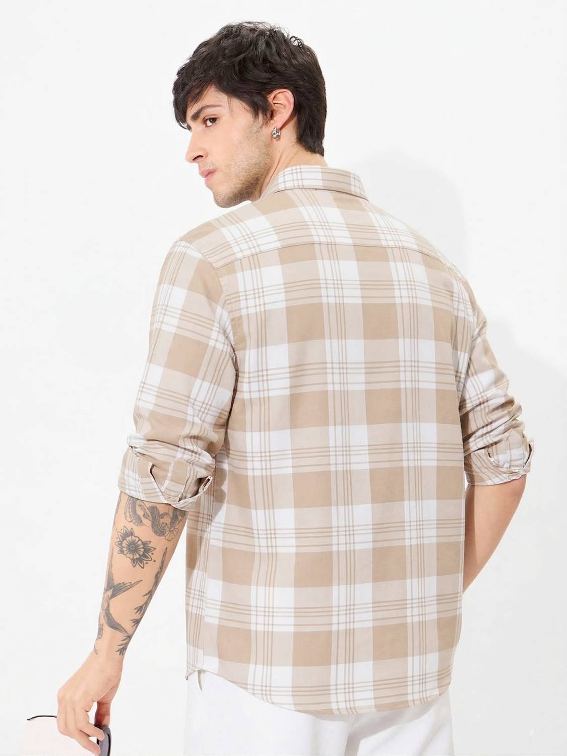 SHIRTZONE Men Checkered Orange Shirt - Image 2