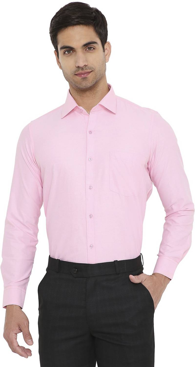 Associated Uniforms Men Solid Formal Pink Shirt