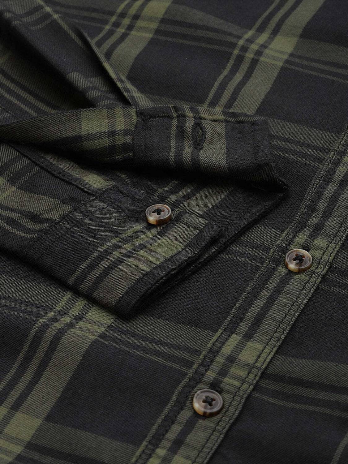 The Indian Garage Co. Men Black Checkered Casual Shirt - Image 3