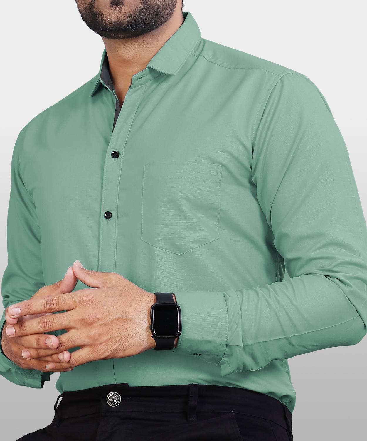 METRONAUT Men Regular Fit Solid Spread Collar Casual Shirt