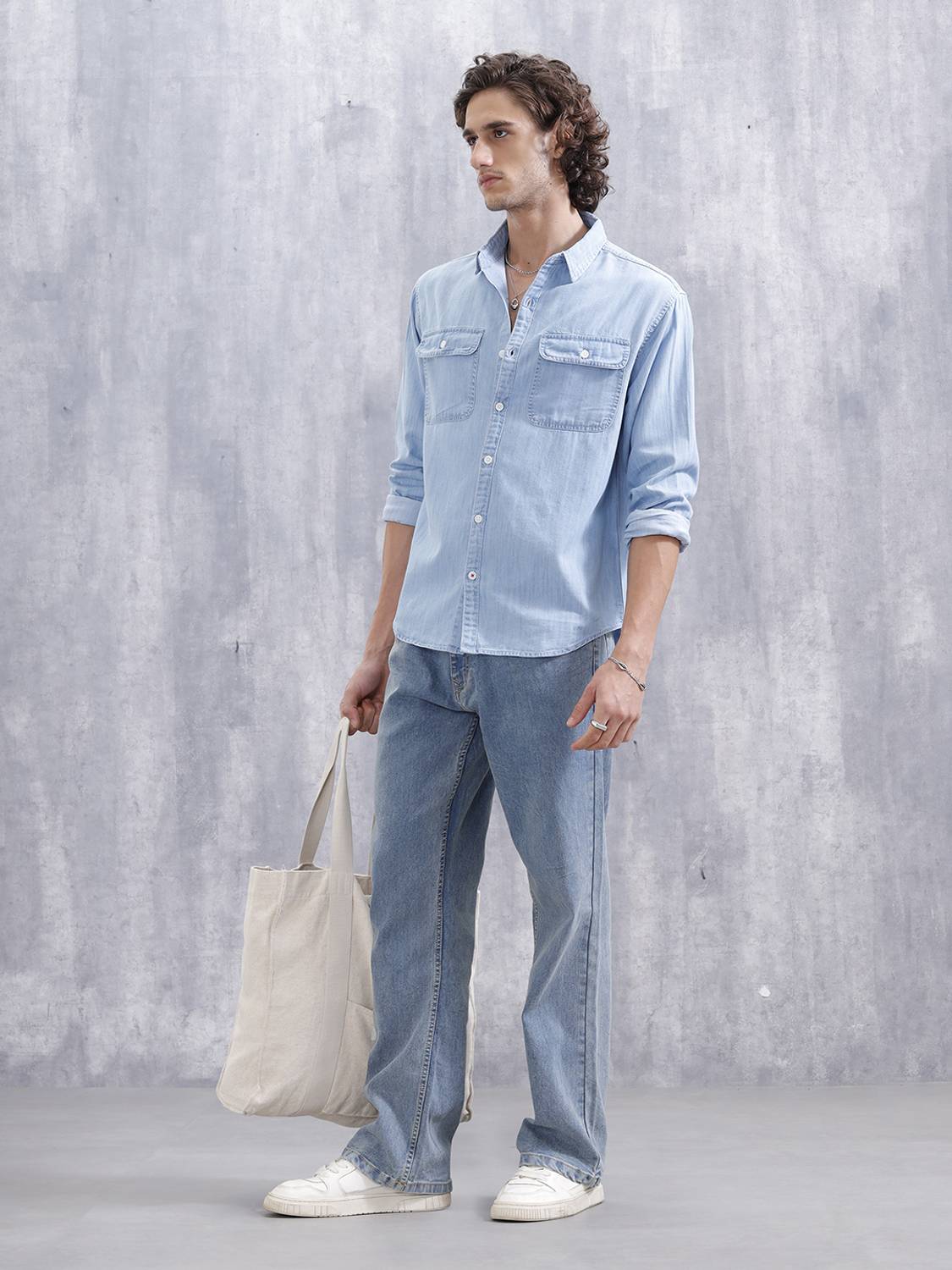 WROGN Men Solid Casual Blue Shirt - Image 2