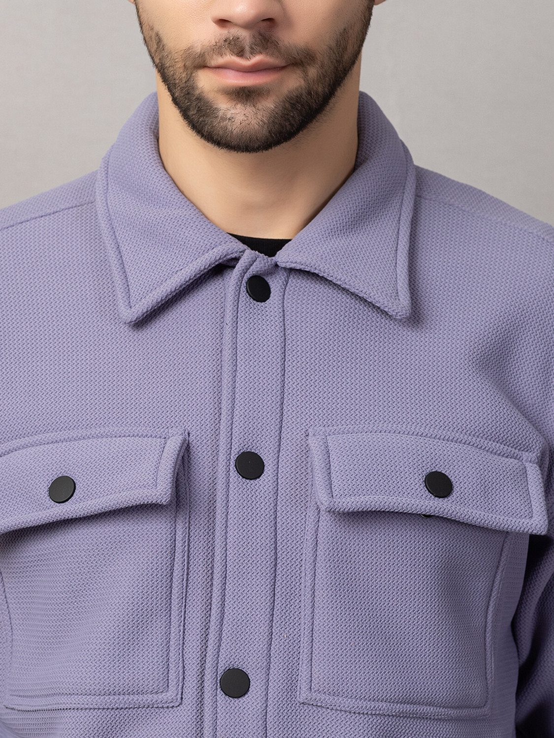 Image of the emperor Men Oversized Fit Solid Spread Collar Casual Shirt