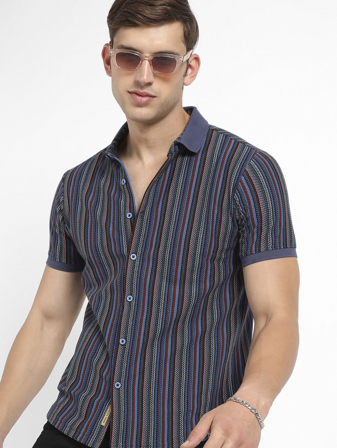Image of CAMPUS SUTRA Men Striped Casual Multicolor Shirt