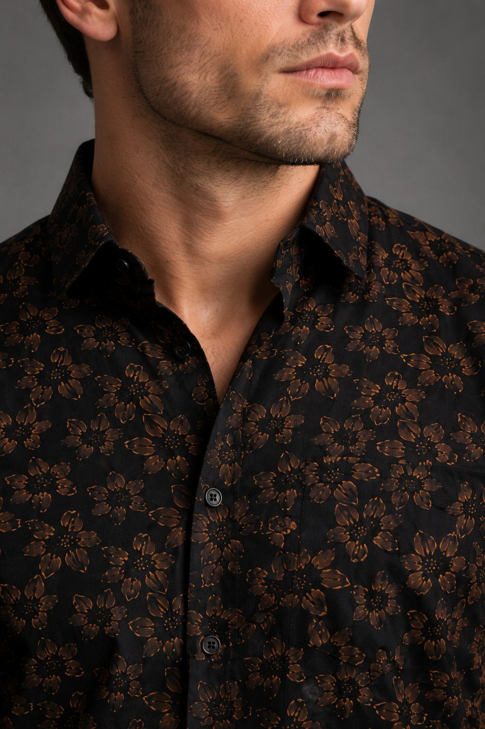Image of JOE & JOHN Men Printed Casual Black Shirt
