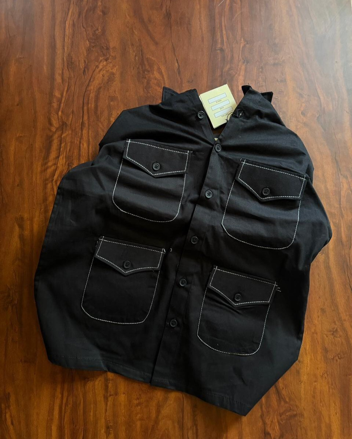 Image of Plus91 Men Solid Party Black Shirt