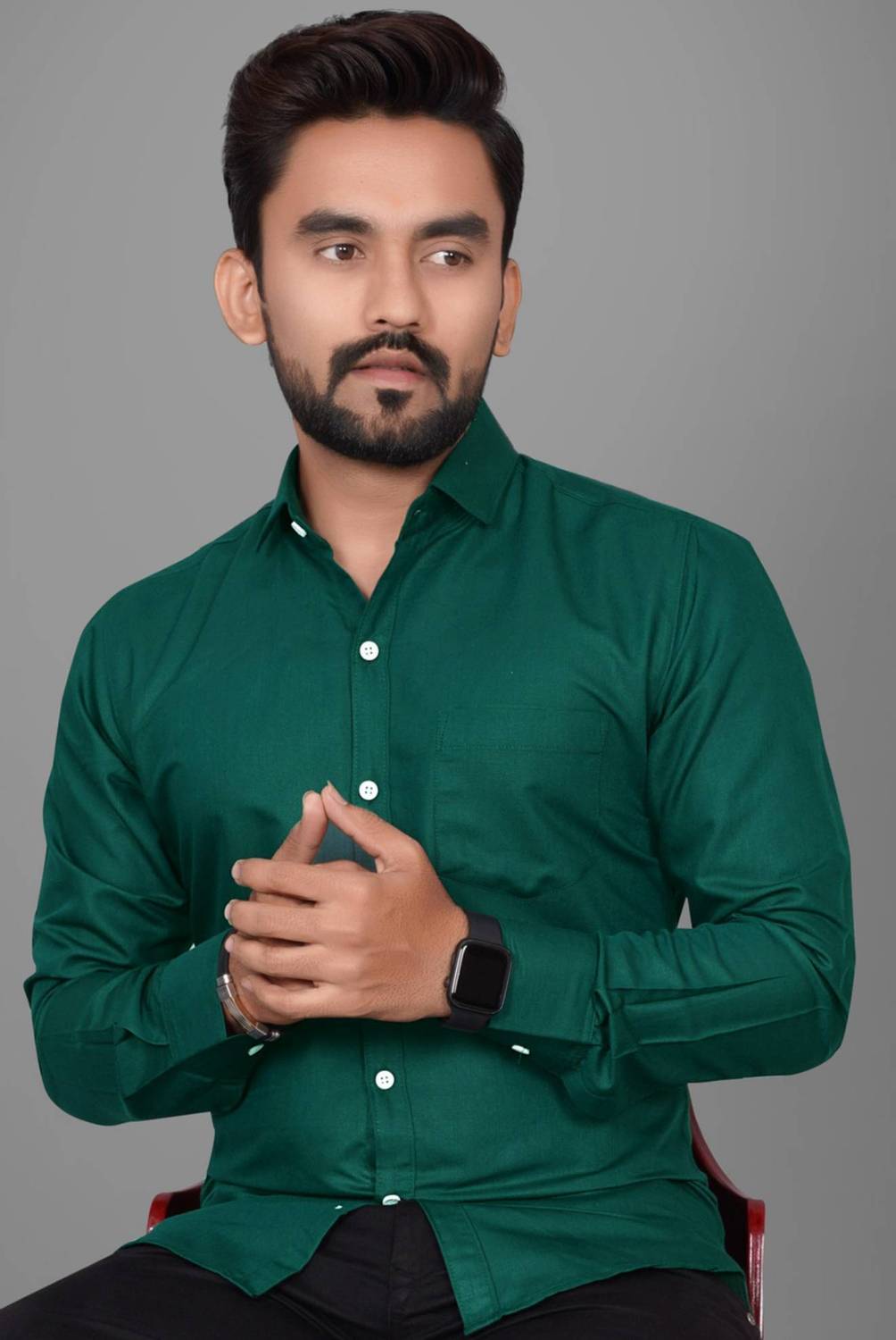Balkrishna Creation Men Solid Casual Green Shirt