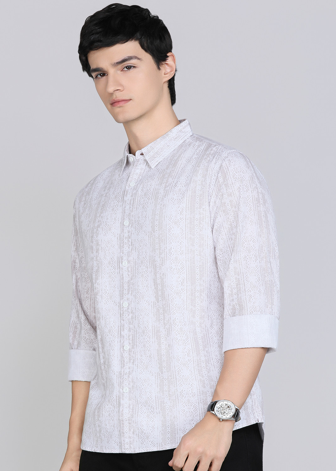 Image of Roadster Men Printed Casual Multicolor Shirt