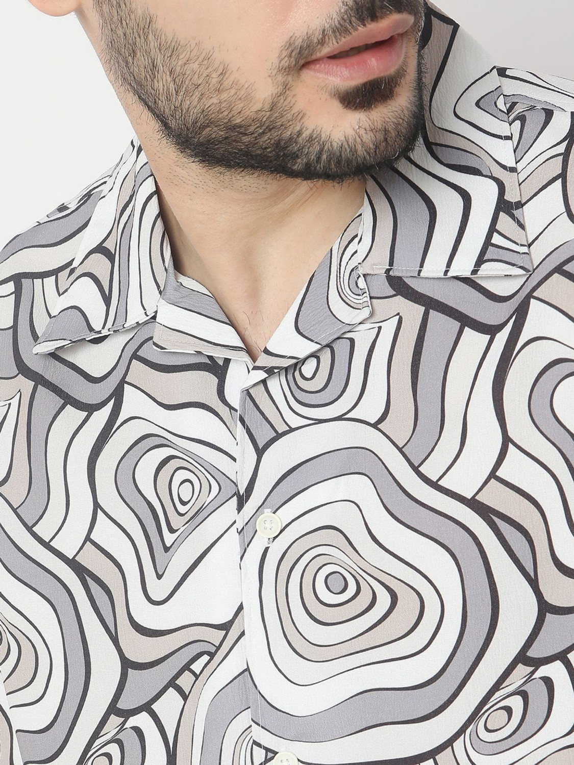 Image of Spykar Men Printed Casual Beige Shirt