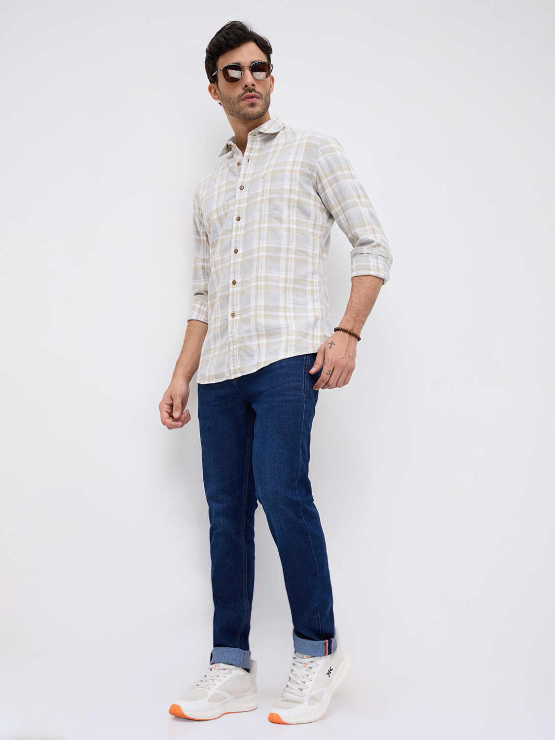 Image of KILLER TWILL Men Slim Fit Checkered Casual Shirt