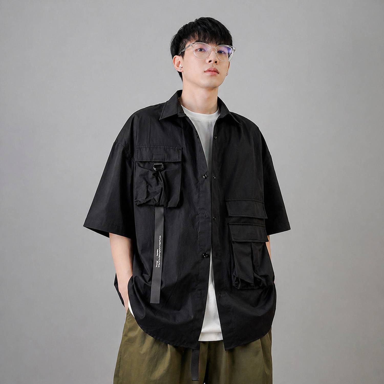 Asta Moda Men Solid Casual Black Shirt - Image 1