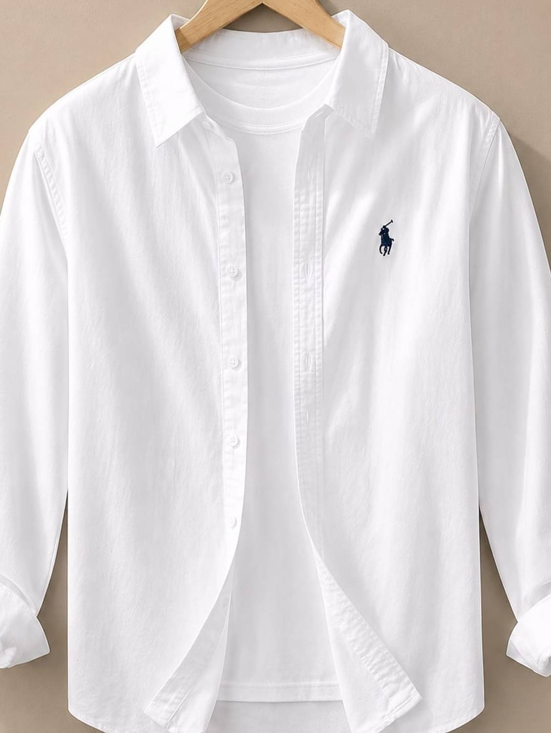 HUNK Men Solid White Formal Shirt - Image 1