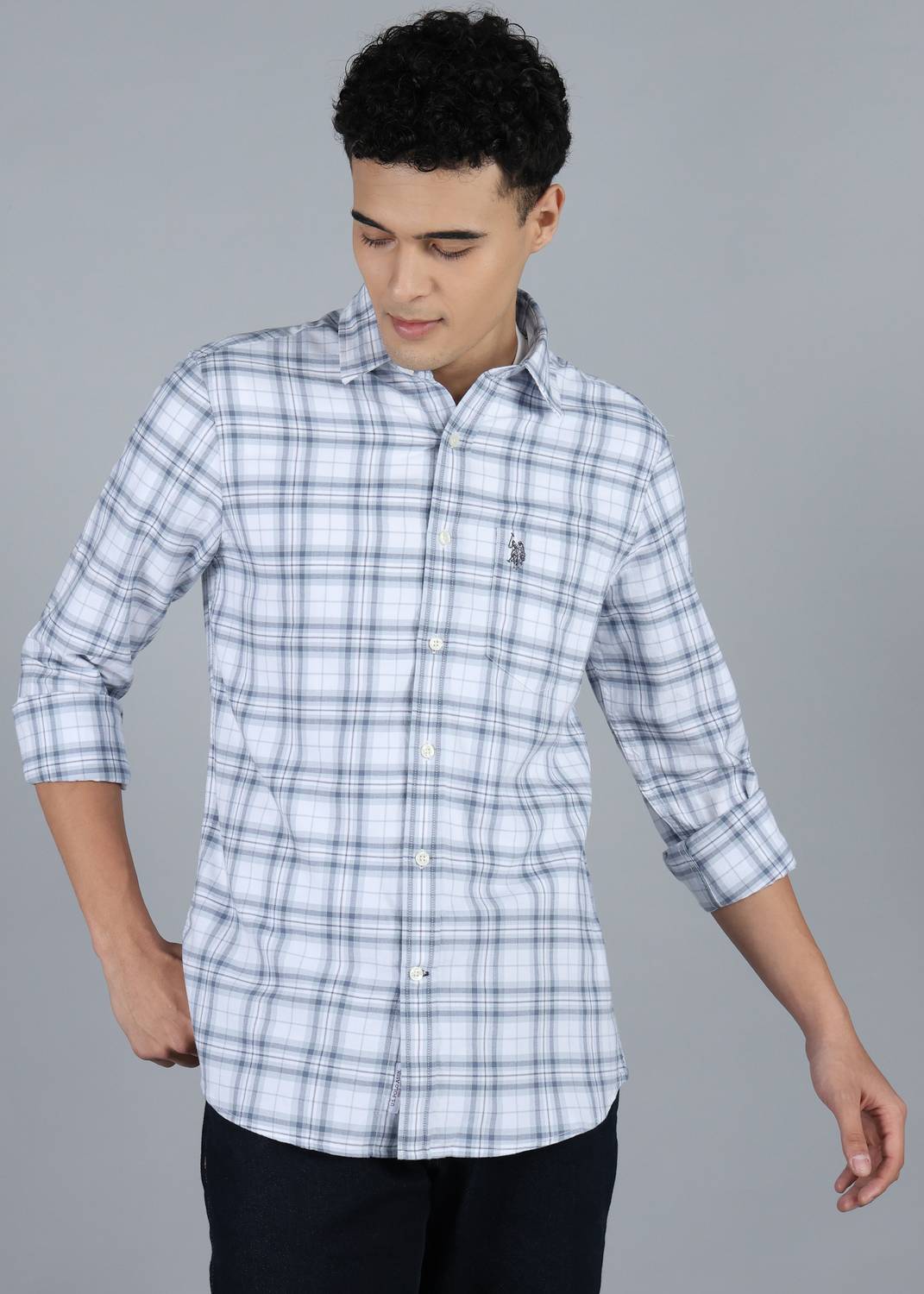 U.S. POLO ASSN. Men Grey Casual Shirt - Image 1