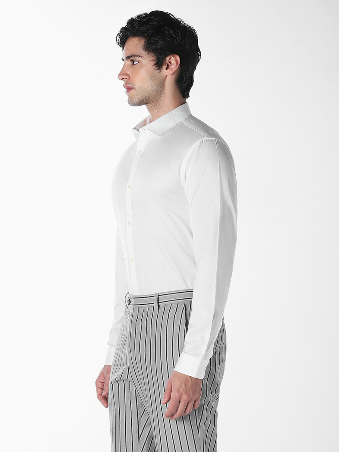 Image of JACK & JONES Men Solid Formal White Shirt
