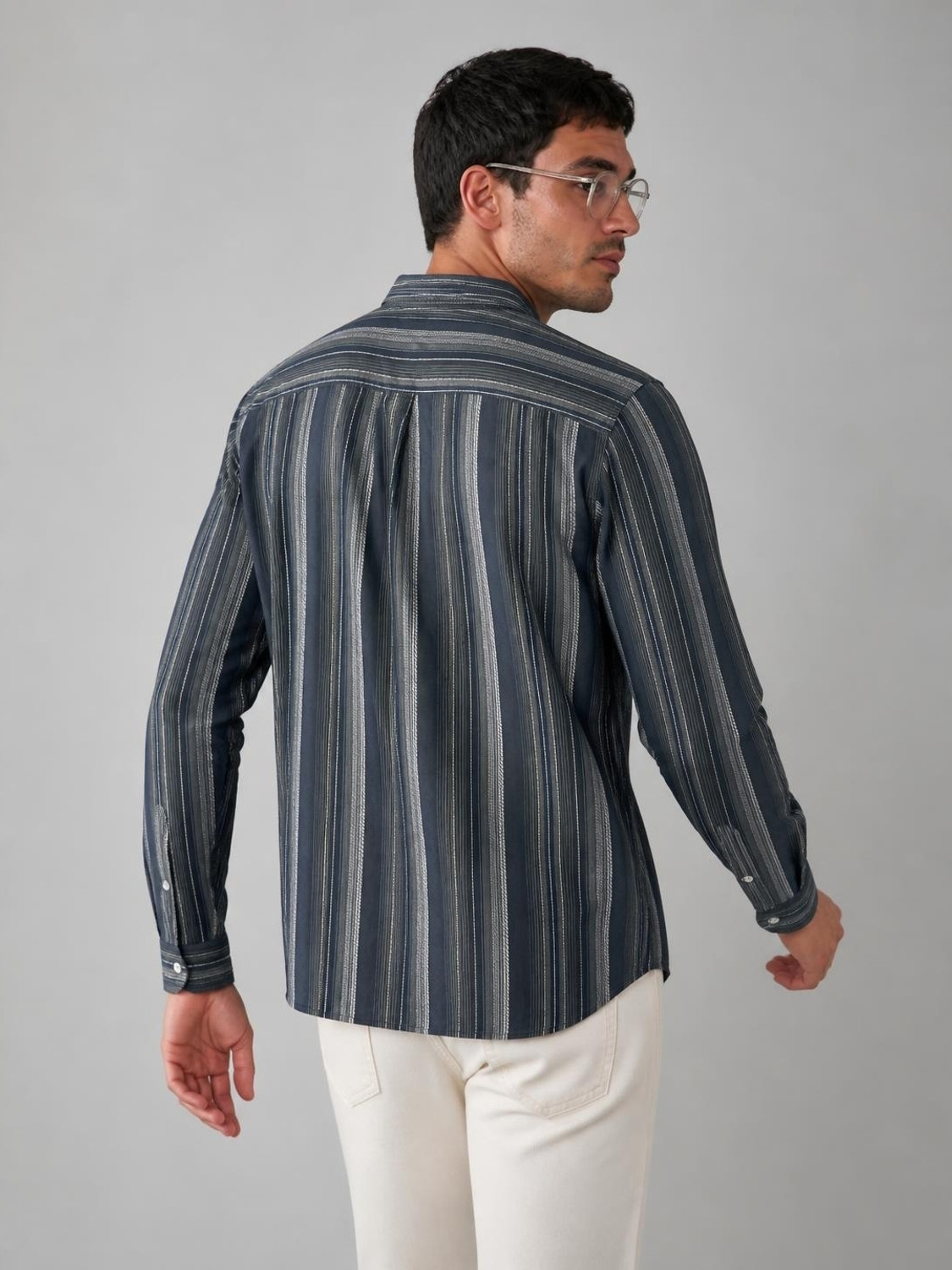 Image of Allen Solly Men Regular Fit Striped Casual Shirt