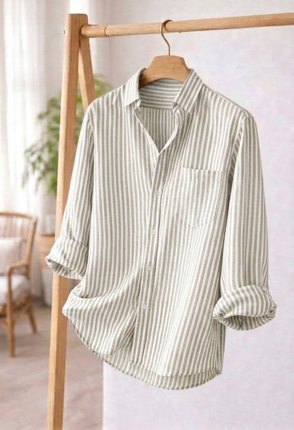 SmartFitShirts Men Striped Casual Grey Shirt - Image 1