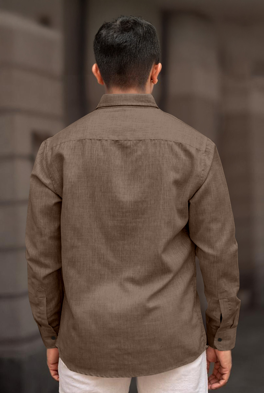 Image of ANKLAR Men Solid Casual Yellow Shirt