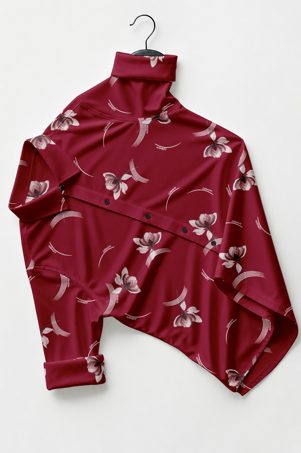Image of Varidashi Men Printed Casual Red Shirt