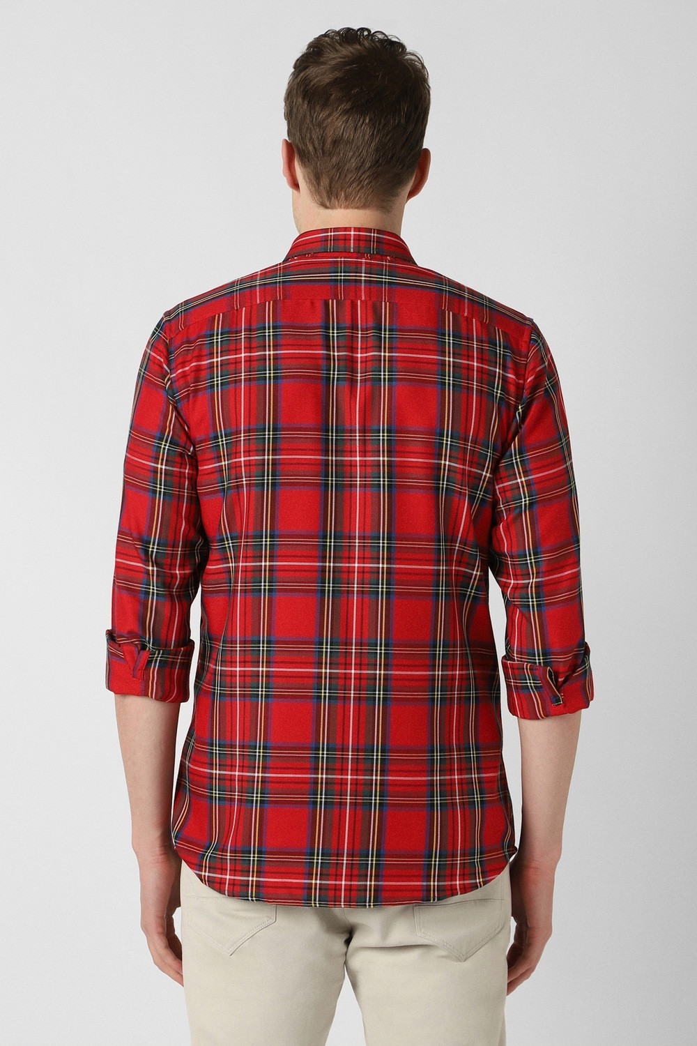 Image of PETER ENGLAND Men Checkered Casual Red Shirt