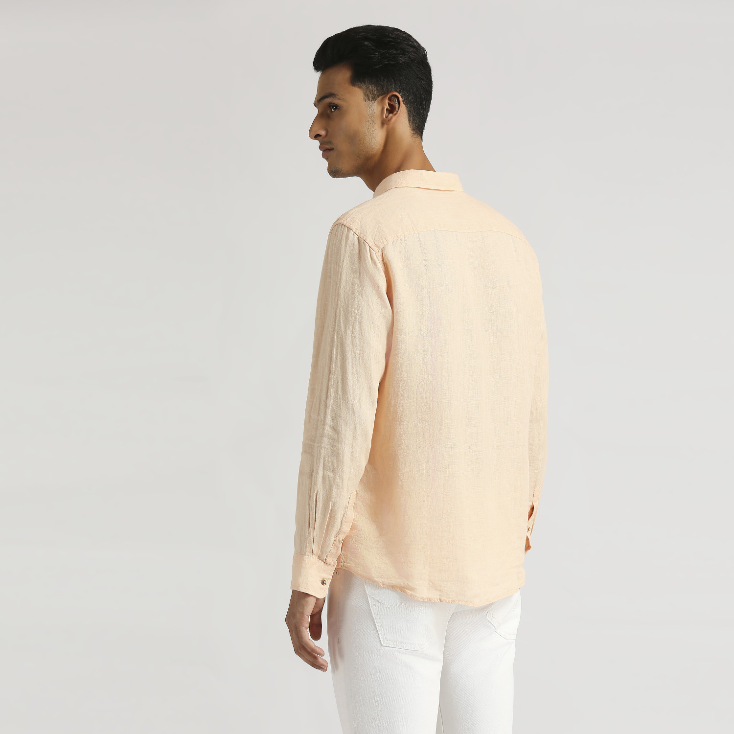 Image of Pepe Jeans Men Solid Casual Orange Shirt