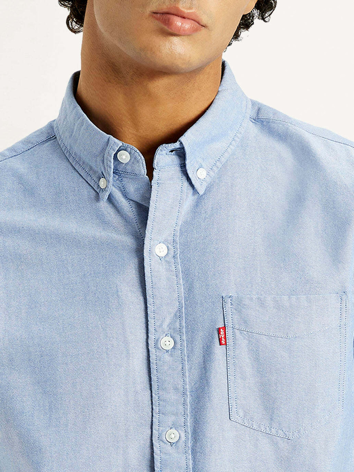Image of LEVI'S Men Solid Casual Blue Shirt
