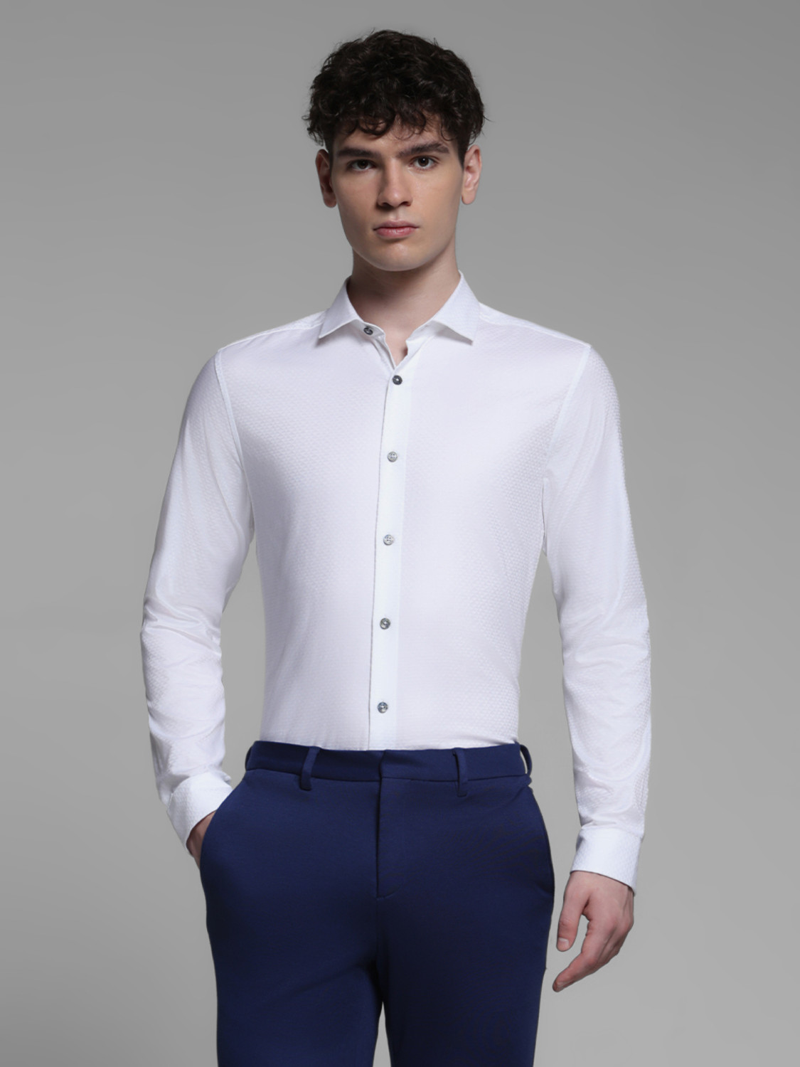 Image of JACK & JONES Men Solid Casual White Shirt
