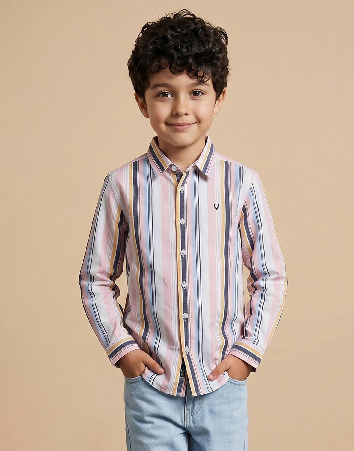 Allen Solly Boys Striped Casual Multicolor Shirt