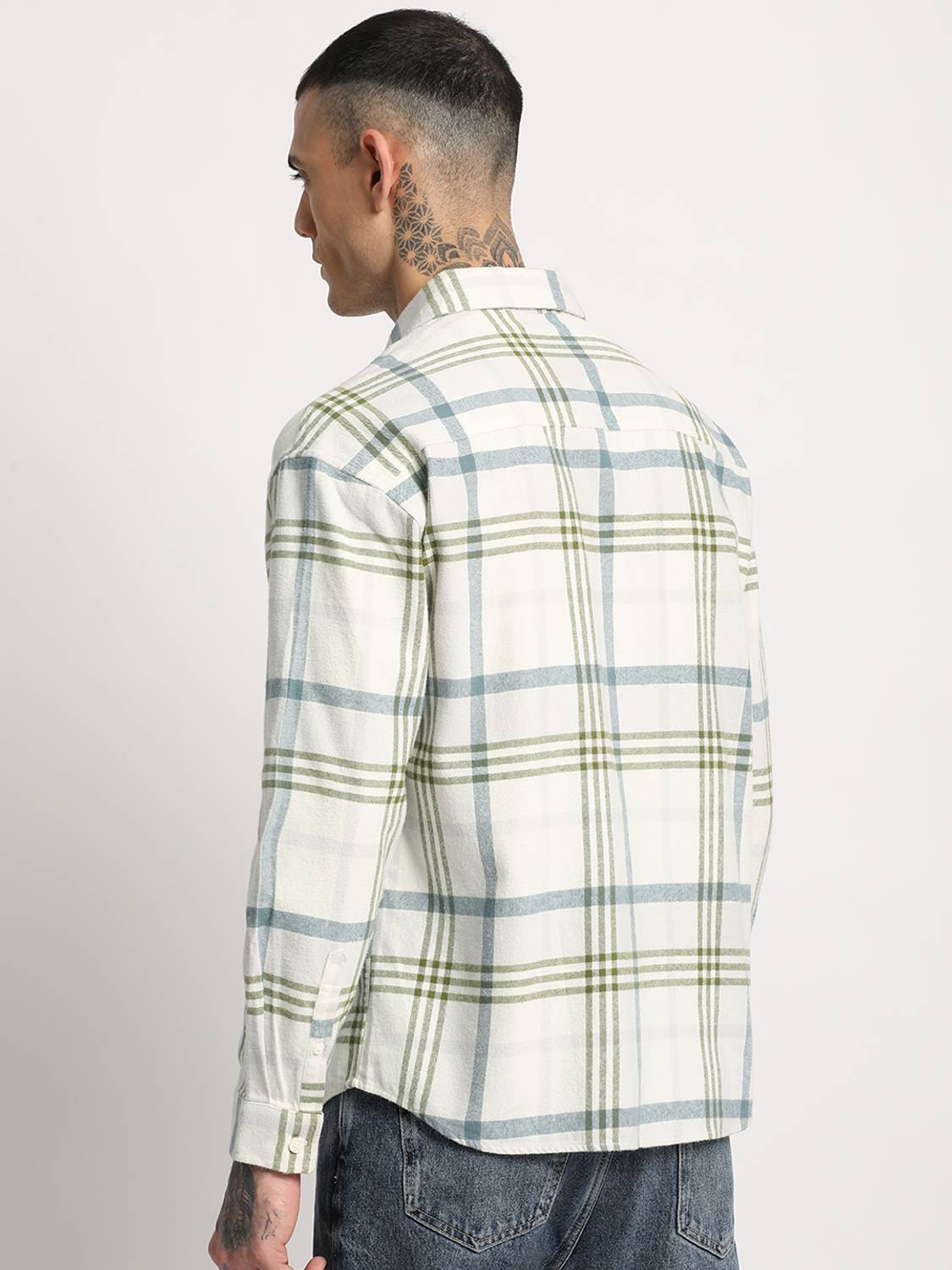 THE BEAR HOUSE Men Oversized Checkered Casual Shirt - Image 3