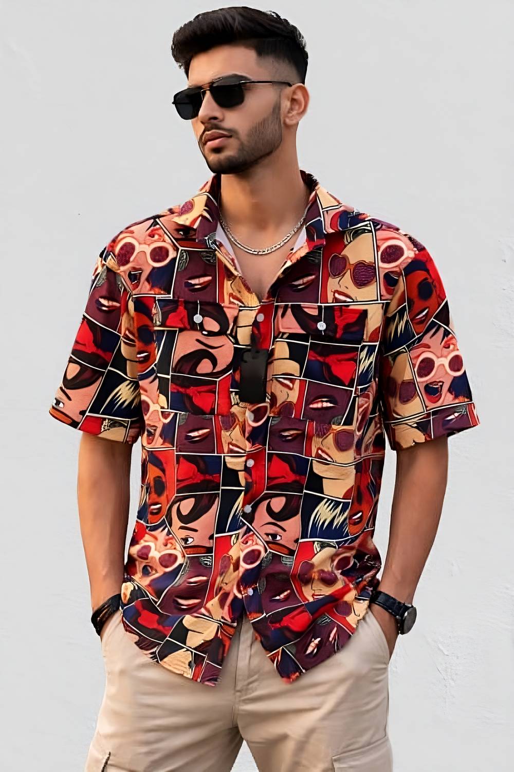 AKSK Men Printed Casual Multicolor Shirt