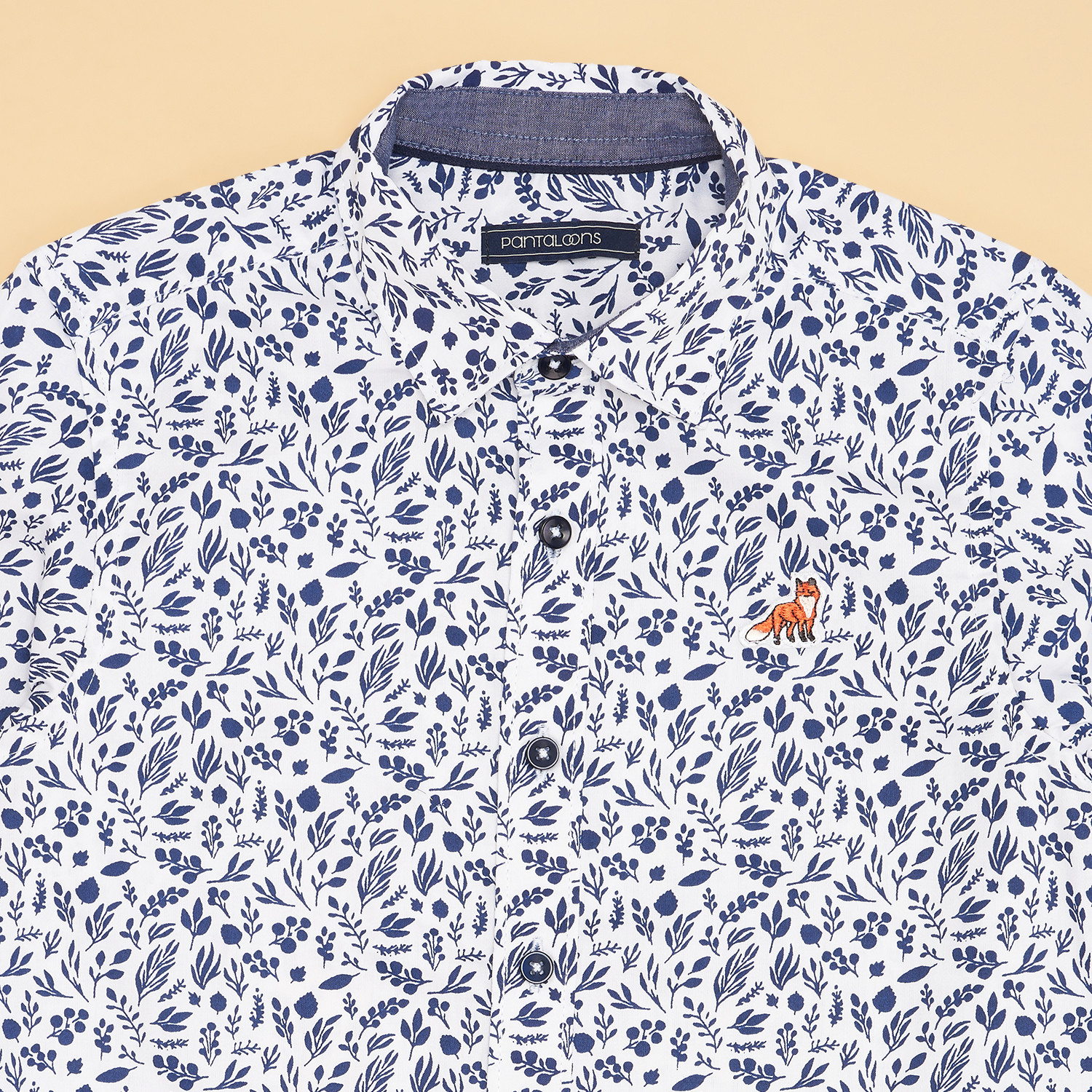 Image of Pantaloons Junior Boys Printed Casual Light Blue Shirt