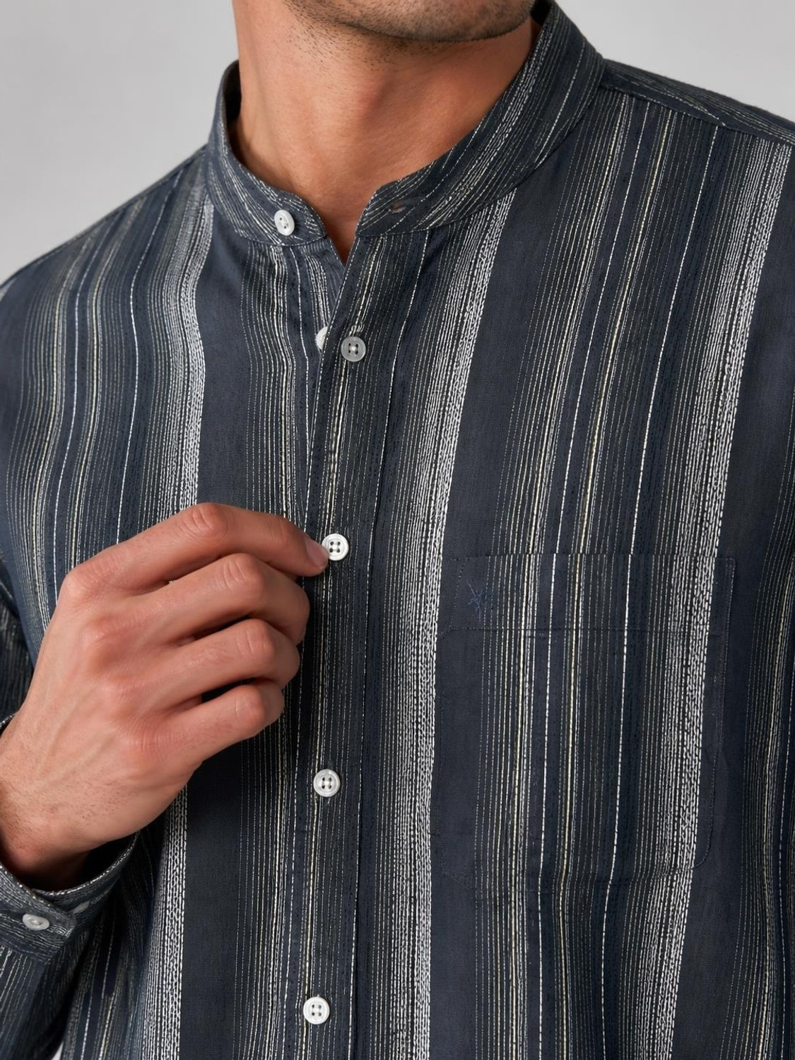 Image of Allen Solly Men Regular Fit Striped Casual Shirt
