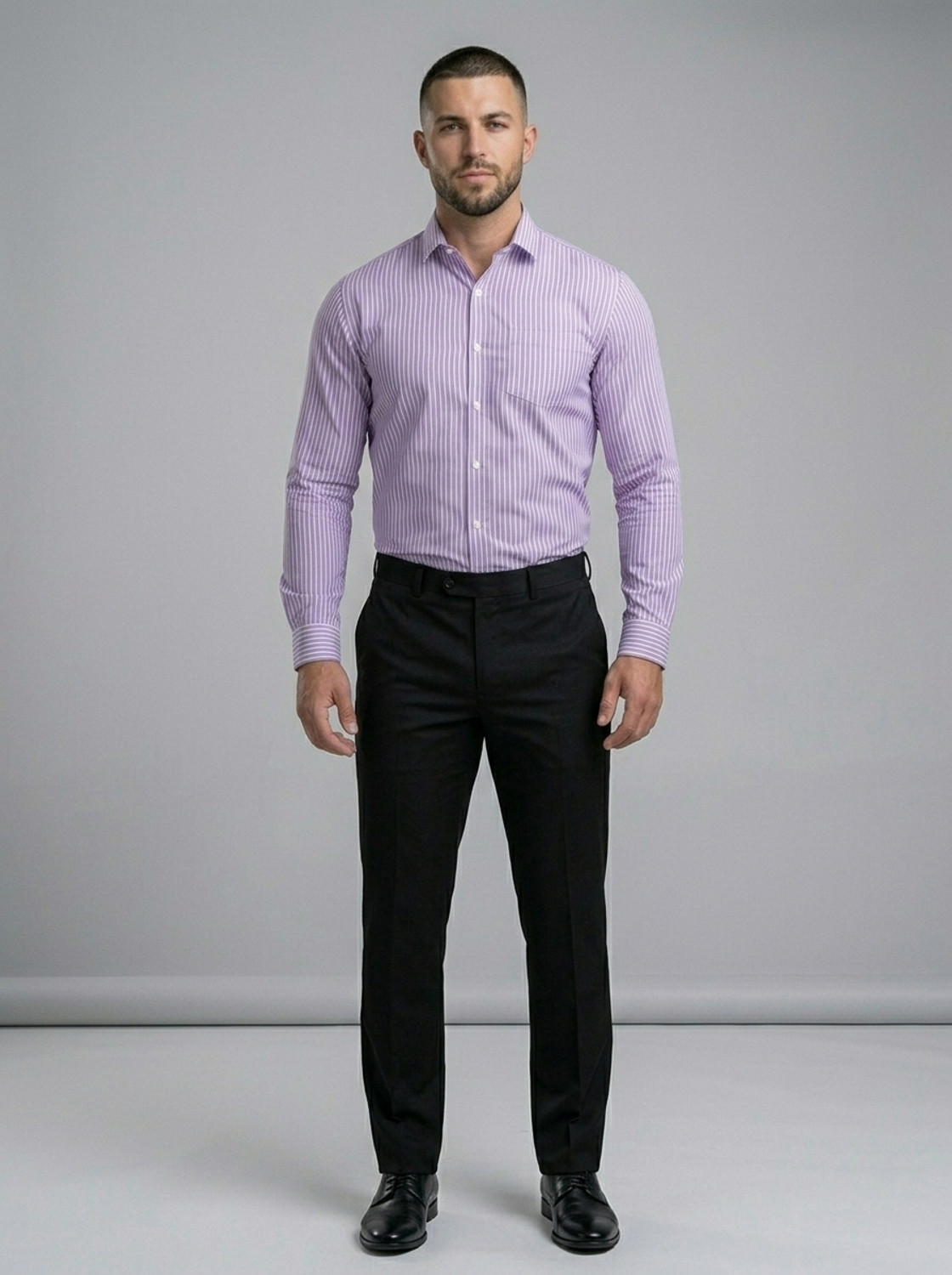 Image of METRONAUT Men Regular Fit Striped Spread Collar Formal Shirt