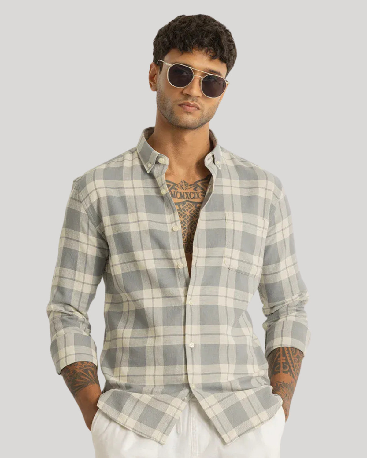 Image of youth first Men Checkered Casual Multicolor Shirt
