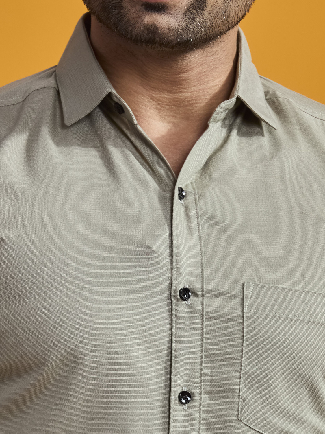 Image of STONEBERG Men Solid Formal Grey Shirt
