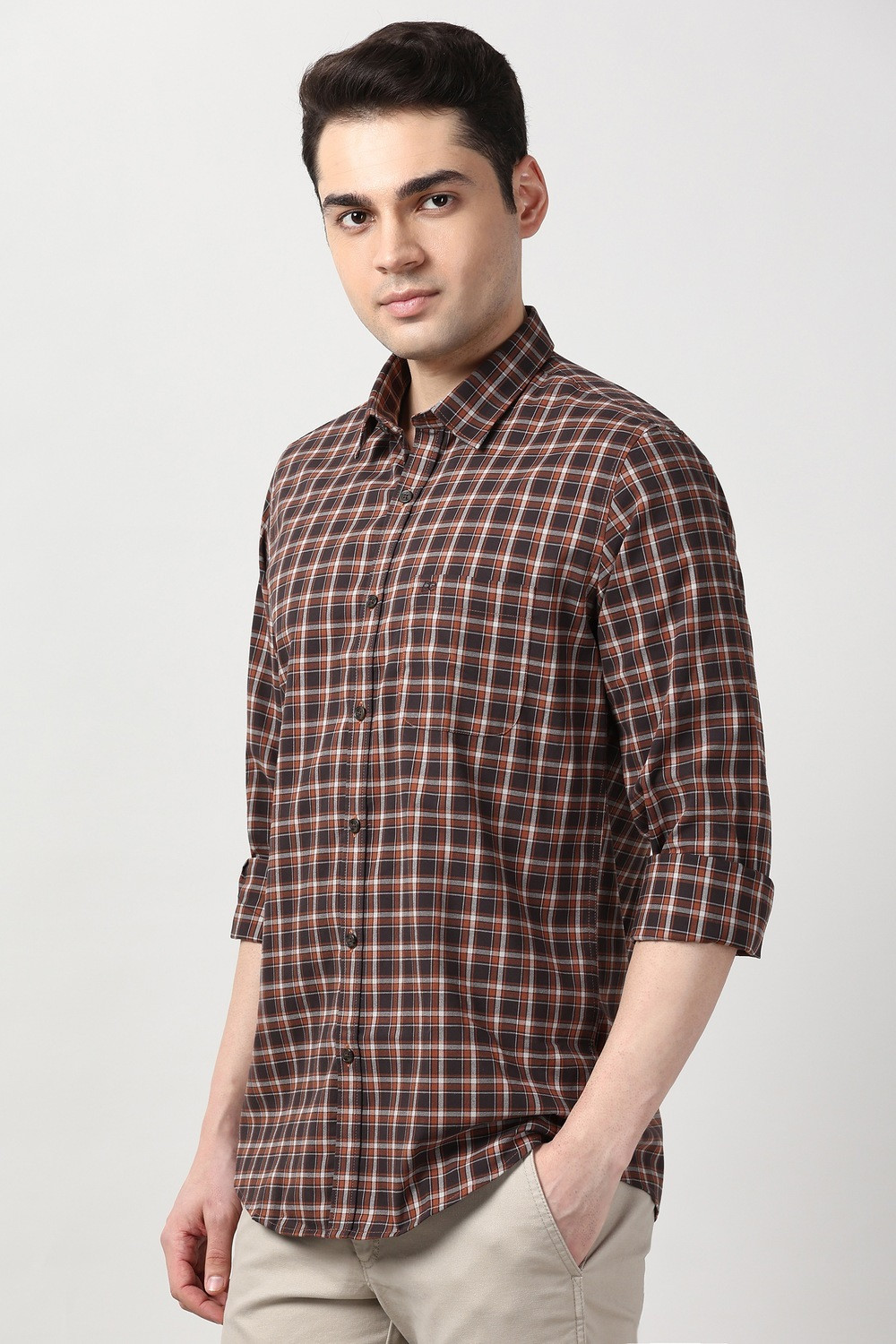 Image of PETER ENGLAND Men Checkered Casual Multicolor Shirt