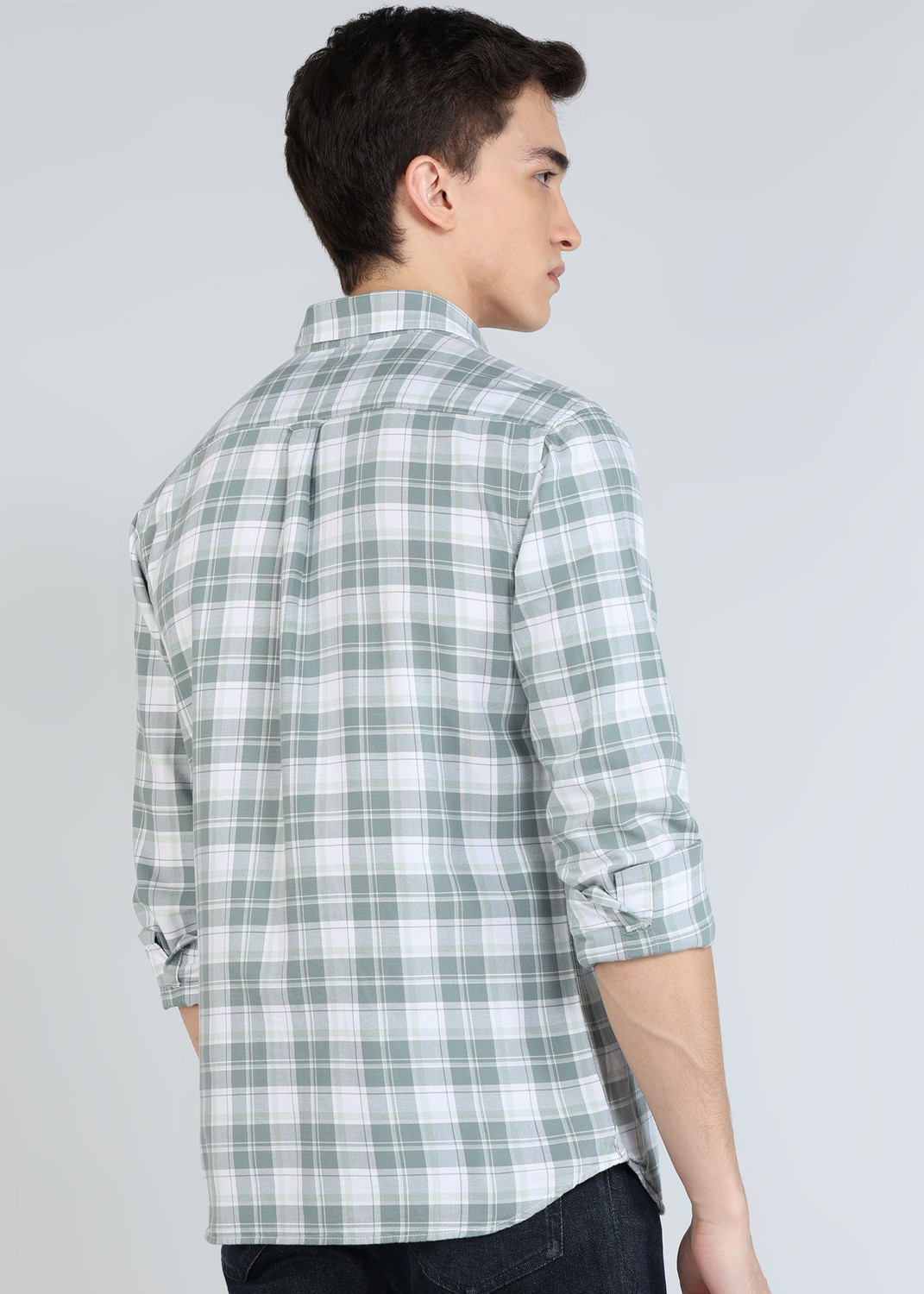 Image of U.S. POLO ASSN. Men Solid Casual Green Shirt
