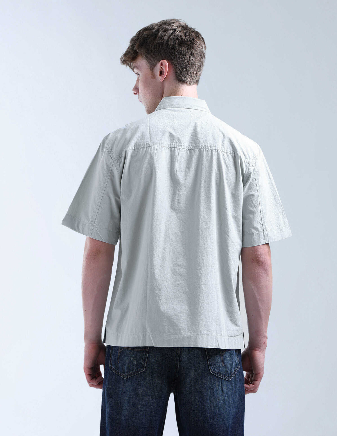 Image of FLYING MACHINE Men Solid Casual Green Shirt