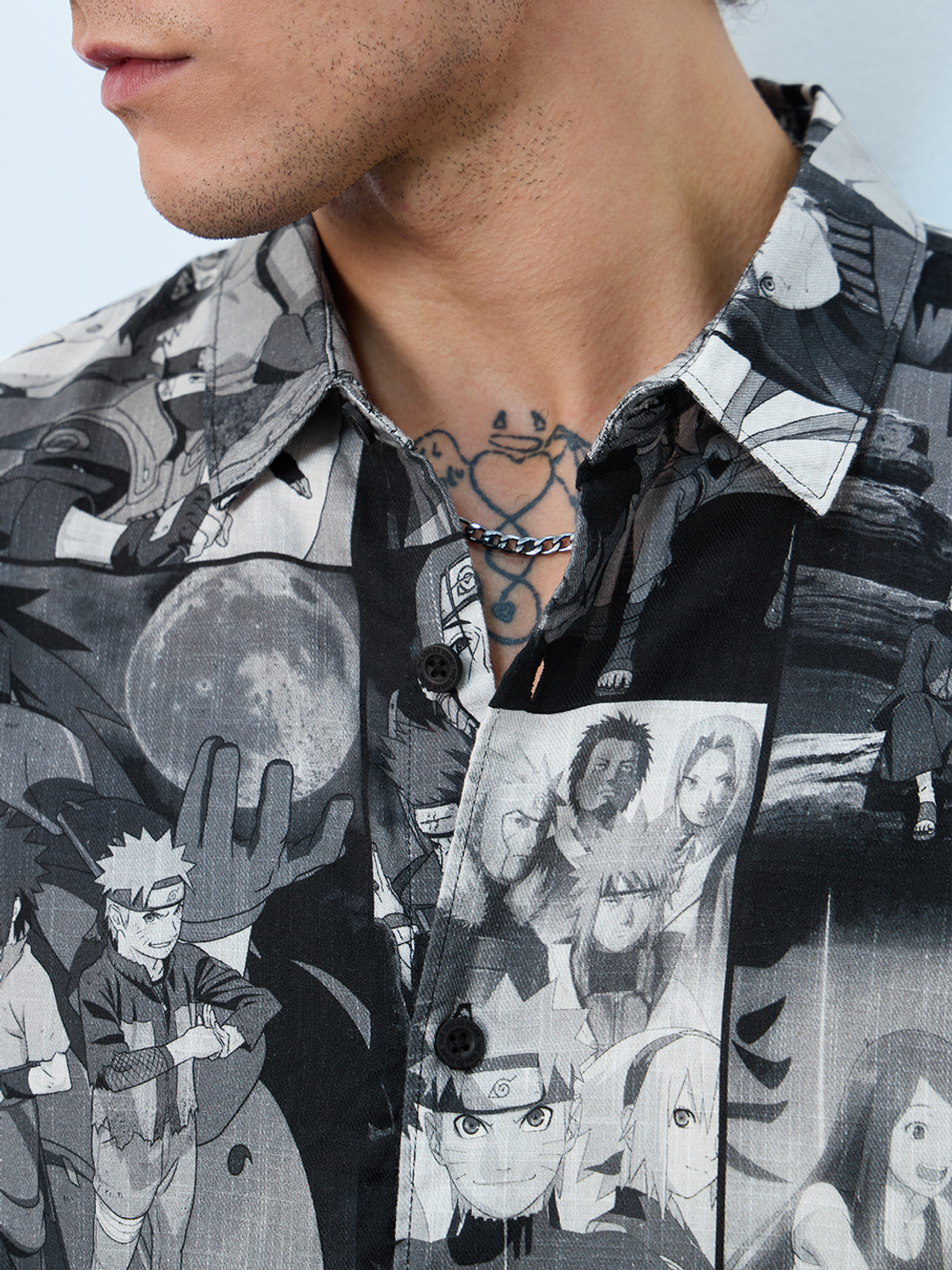 Image of The Souled Store Men Graphic Print Casual Black Shirt