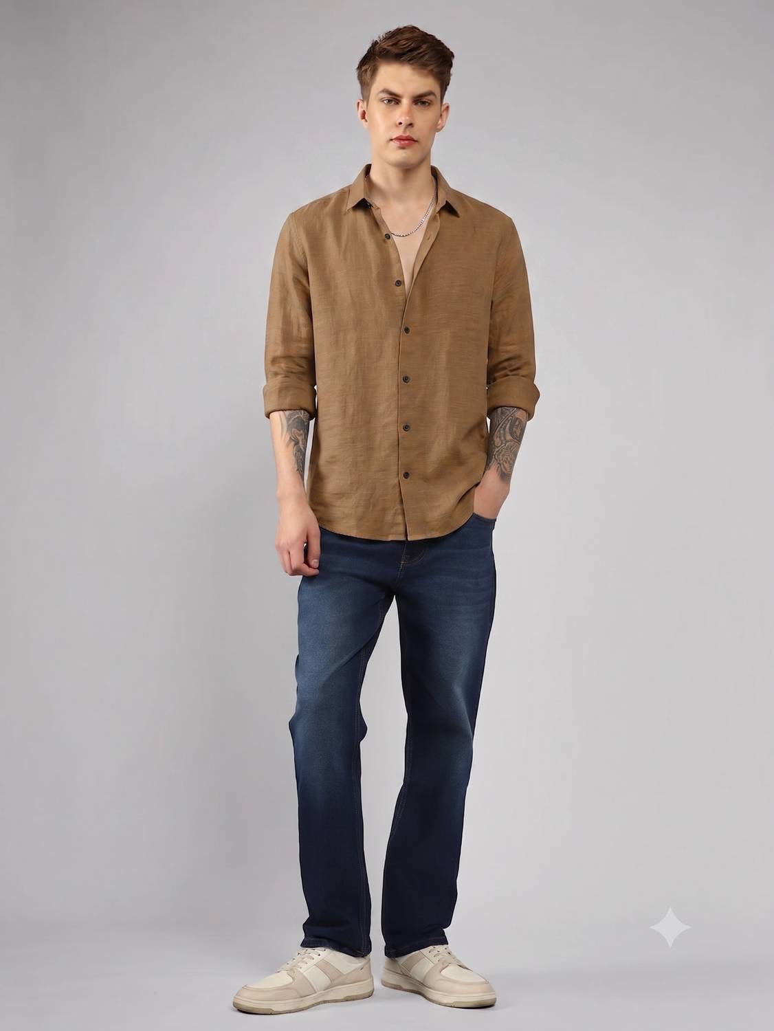 JANIX Men Beige Casual Shirt - Image 4