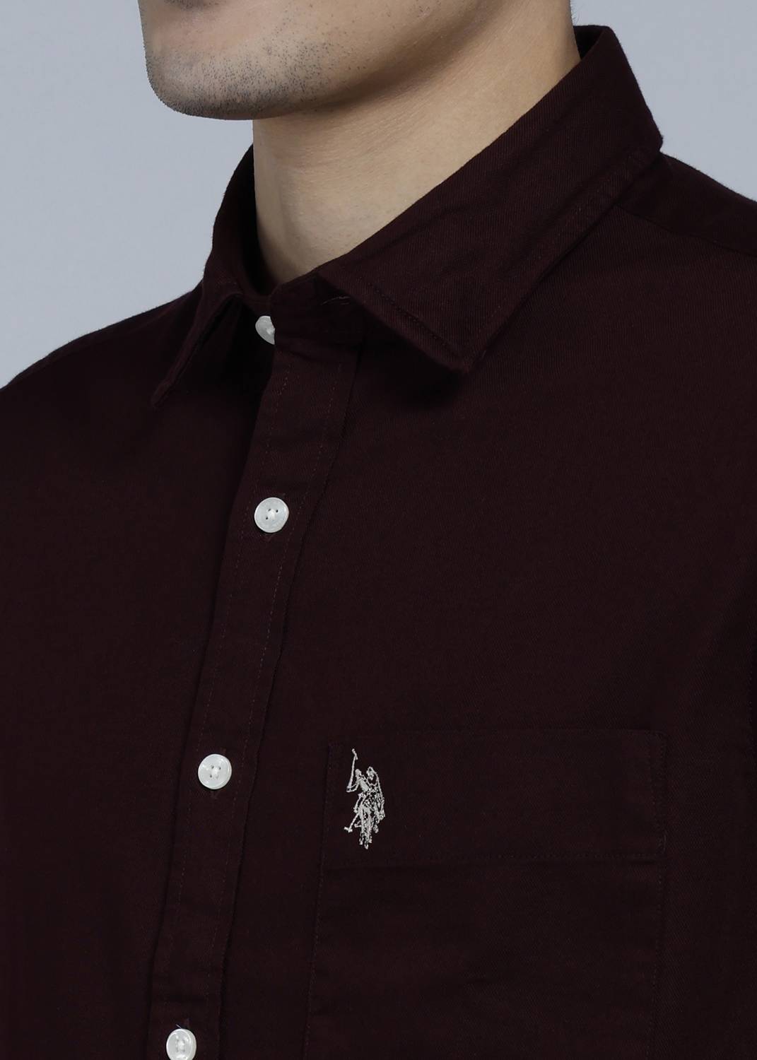 U.S. POLO ASSN. Men Maroon Casual Shirt - Image 5