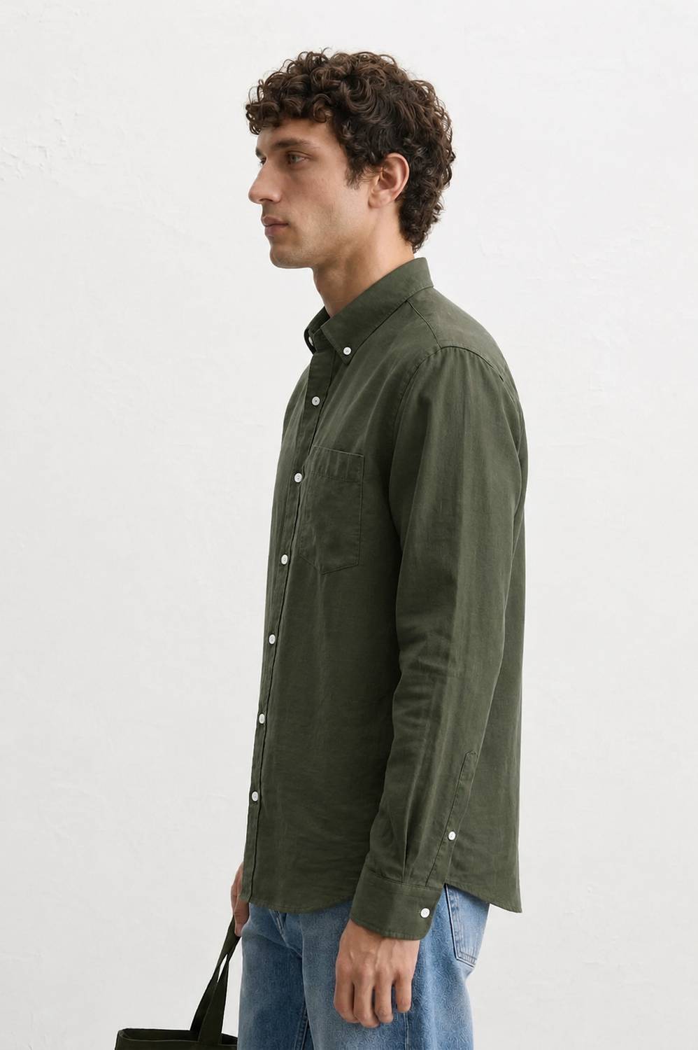 Men Regular Fit Solid Button Down Collar Casual Shirt - Image 3