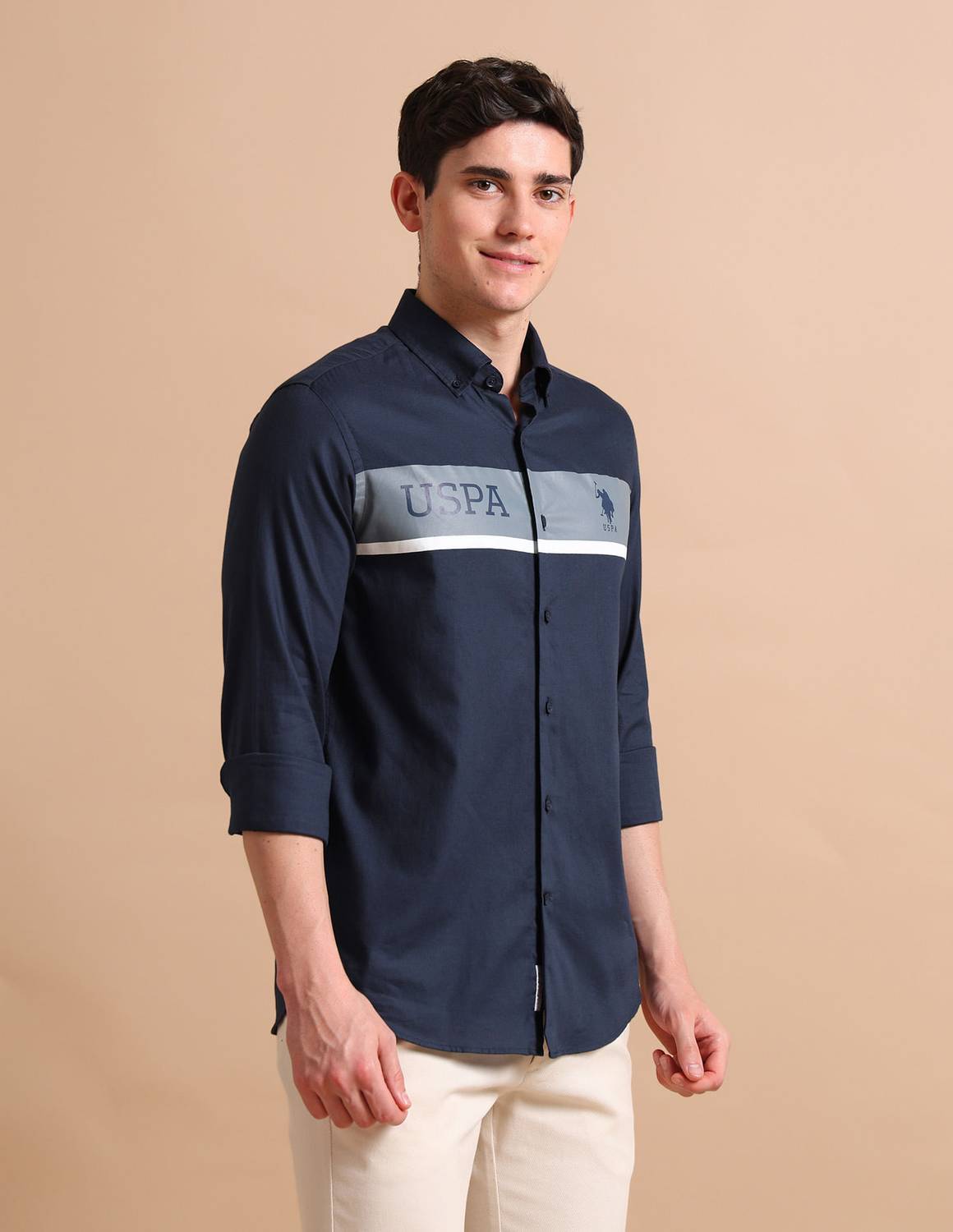 U.S. POLO ASSN. Men Blue Casual Shirt - Image 4
