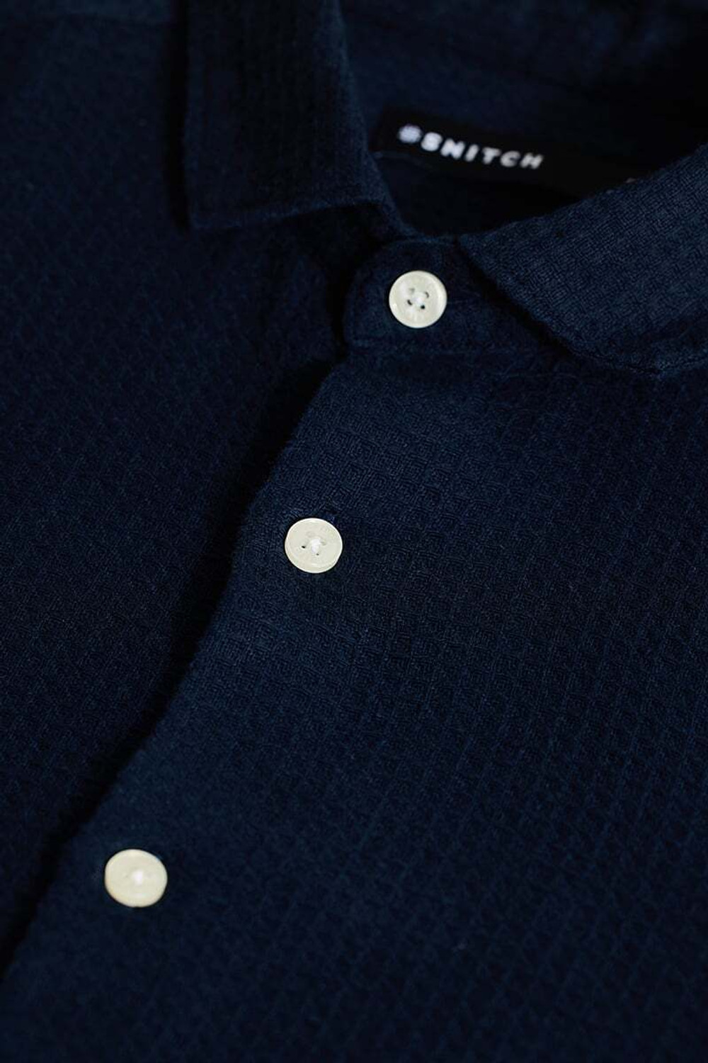Image of Snitch Men Solid Casual Blue Shirt