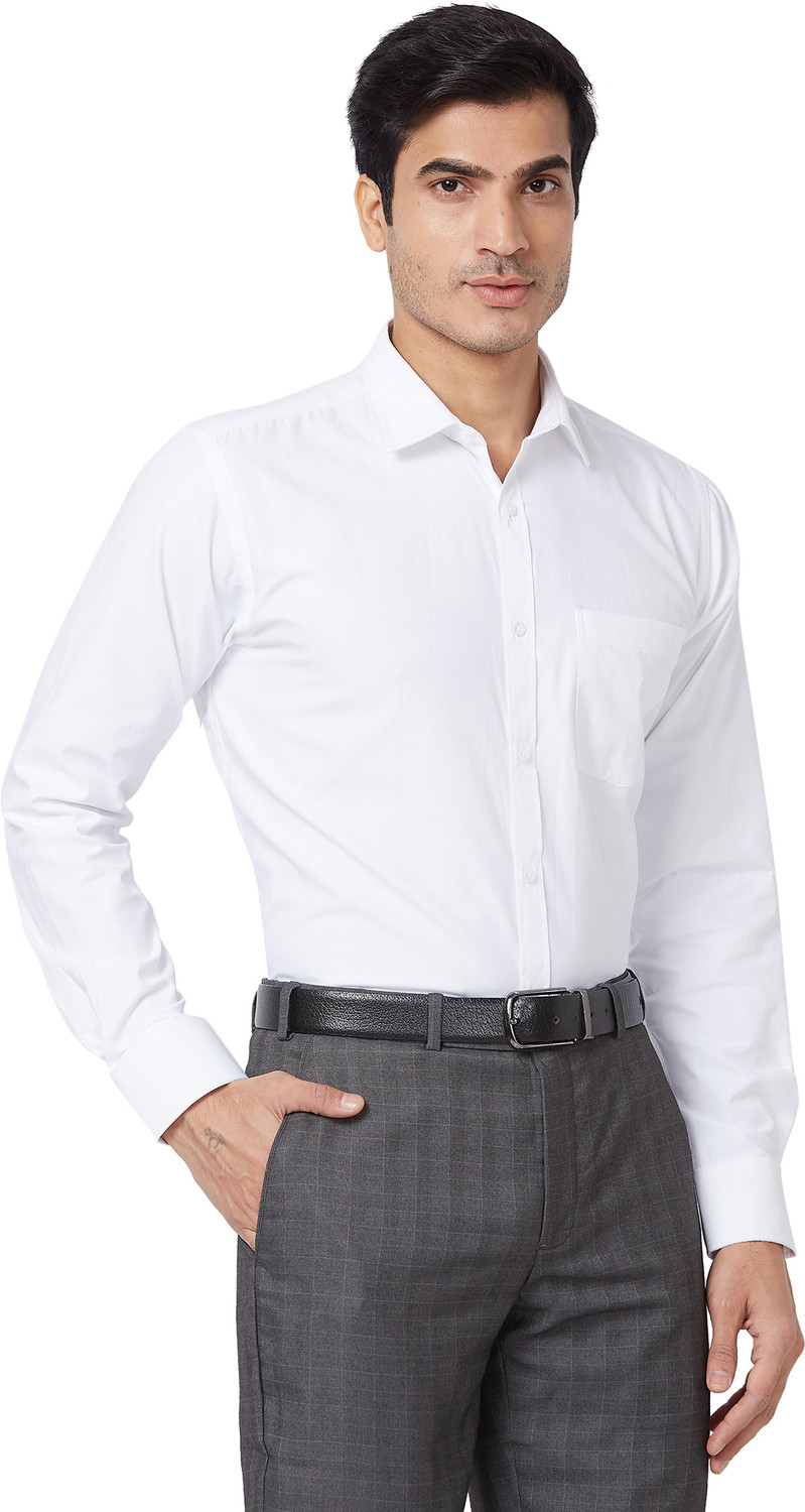 Image of PARK AVENUE Men Solid Formal White Shirt
