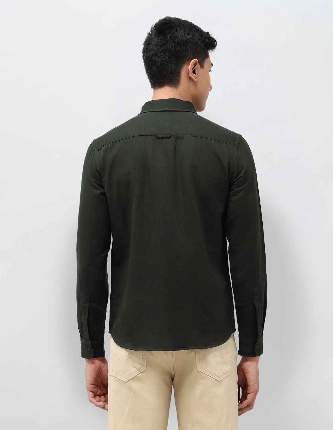 Image of U.S. Polo Assn. Denim Co. Men Solid Casual Green Shirt