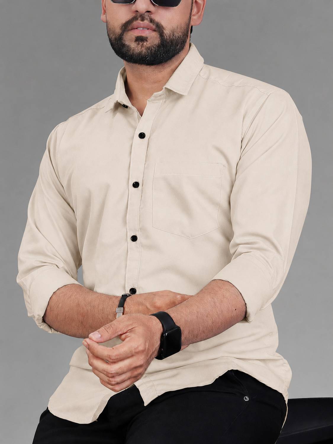 COMBRAIDED Men Beige Casual Shirt - Image 2
