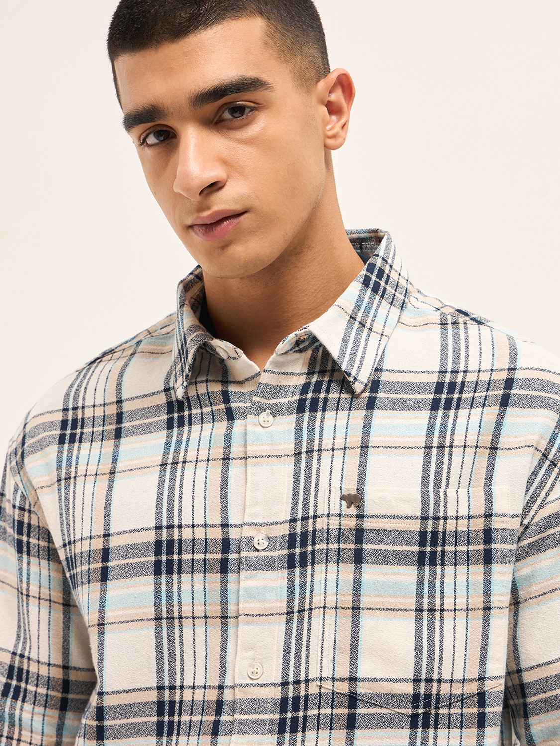 Image of THE BEAR HOUSE Men Checkered Casual Multicolor Shirt