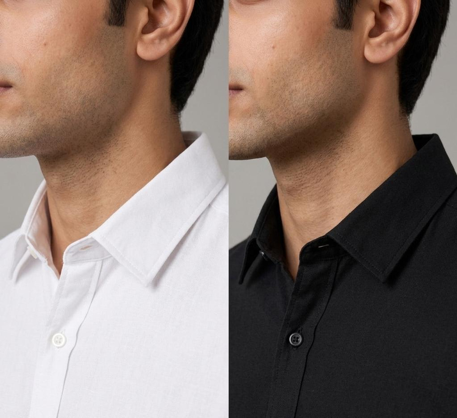 Image of Pixelpop Men Solid Casual Black, White Shirt