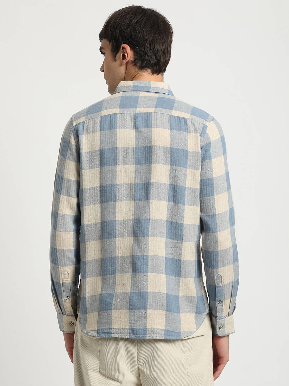 THE BEAR HOUSE Men Checkered Blue Shirt - Image 4
